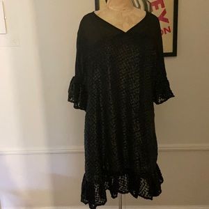 Black and green shimmer tunic